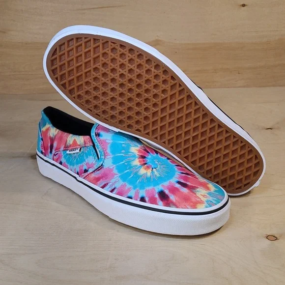Vans Asher Colorful Tie-Dye Slip-On Womens Sneakers New With Tags No Box - Picture 9 of 10